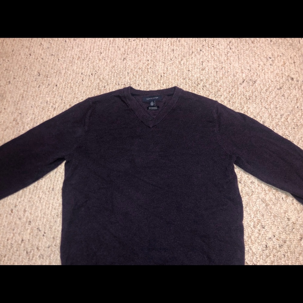Men Purple Tommy Hilfiger Sweater Pullover Medium